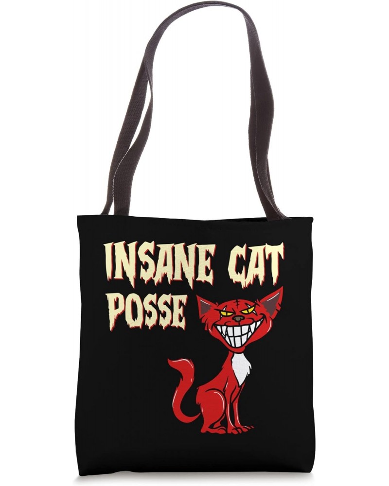 Funny Cat Design Insane Cats Posse Scary Kitten Clown Horror Tote Bag $9.45 Totes