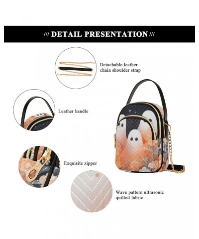 Women Crossbody Sling Bags Three Halloween Characters Print, Compact Fashion Handbags Purse with Chain Strap Top handle for E...