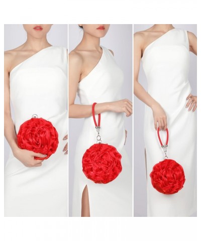 Flower Clutch Purse Small Evening Bag Sweet Wristlets Handbag Wedding Clutch Bag, Red $14.99 Evening Bags