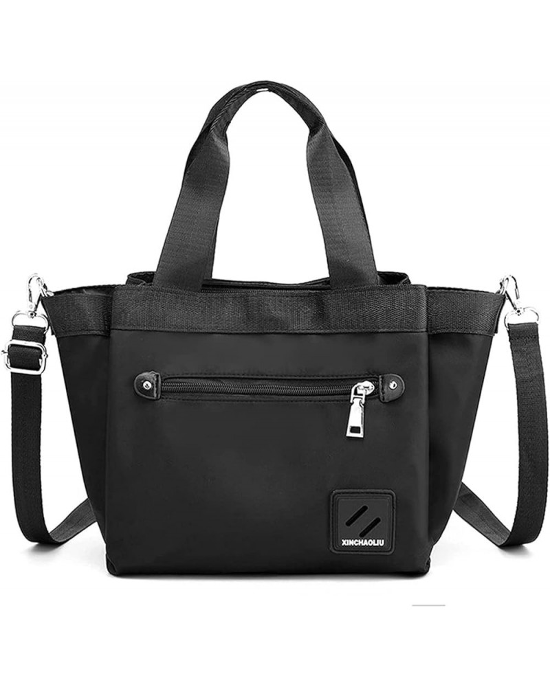 Nylon Handbag Large Capacity Shoulder Bag Lightweight Top-Handle Bag Shopping Crossbody Bag Black $75.61 Shoulder Bags