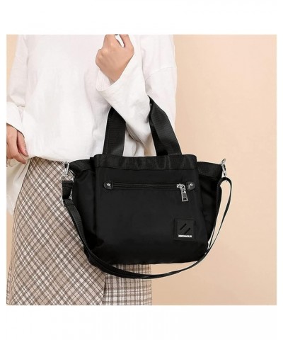 Nylon Handbag Large Capacity Shoulder Bag Lightweight Top-Handle Bag Shopping Crossbody Bag Black $75.61 Shoulder Bags