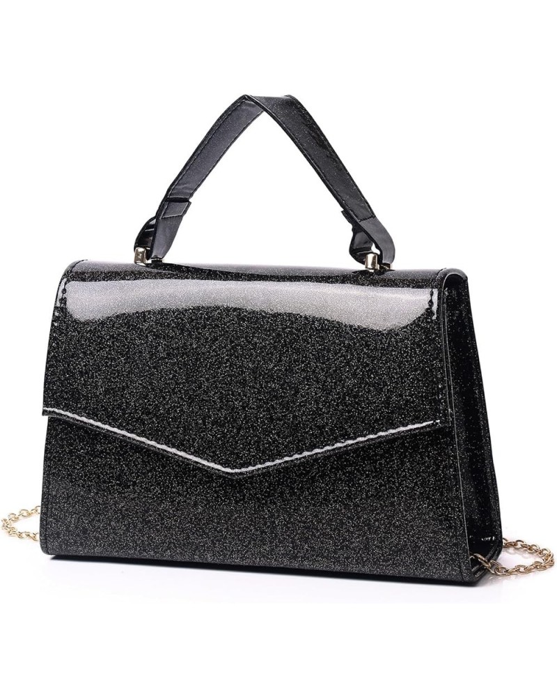 Patent Leather Clutch Purse Glittering Envelope Women Evening Bag for Wedding Party Cocktail Prom Black C052 $9.34 Evening Bags