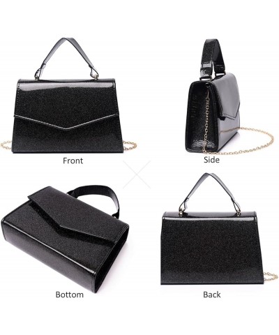 Patent Leather Clutch Purse Glittering Envelope Women Evening Bag for Wedding Party Cocktail Prom Black C052 $9.34 Evening Bags