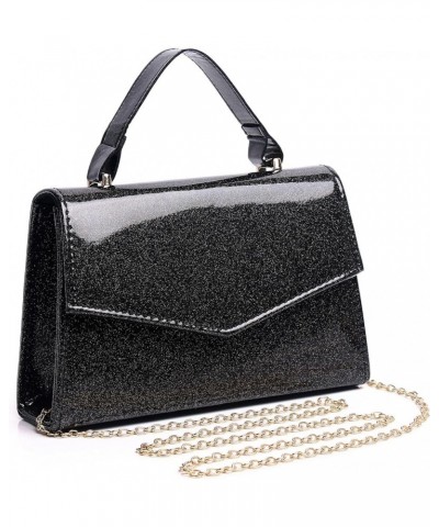 Patent Leather Clutch Purse Glittering Envelope Women Evening Bag for Wedding Party Cocktail Prom Black C052 $9.34 Evening Bags