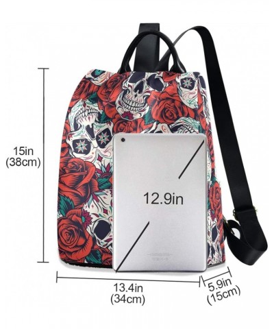 Sweet Cherry Skull Backpack with Keychain for Woman Girls Multi 03 $23.59 Backpacks