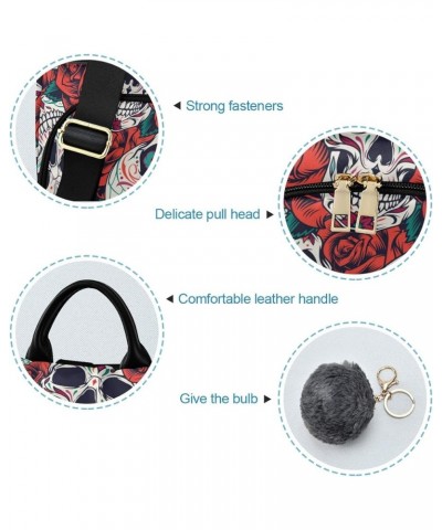 Sweet Cherry Skull Backpack with Keychain for Woman Girls Multi 03 $23.59 Backpacks