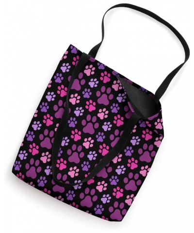 Dog Gifts for Puppy Lovers Pink Purple Dog Paw Print Pattern Tote Bag $14.99 Totes