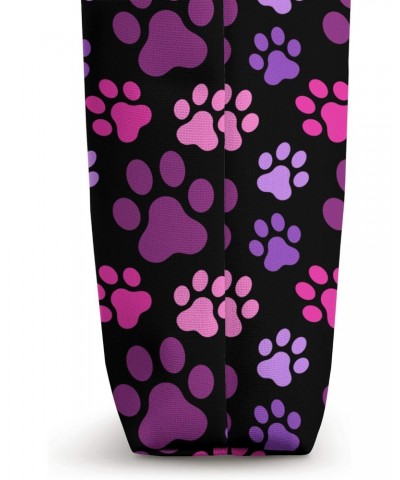 Dog Gifts for Puppy Lovers Pink Purple Dog Paw Print Pattern Tote Bag $14.99 Totes