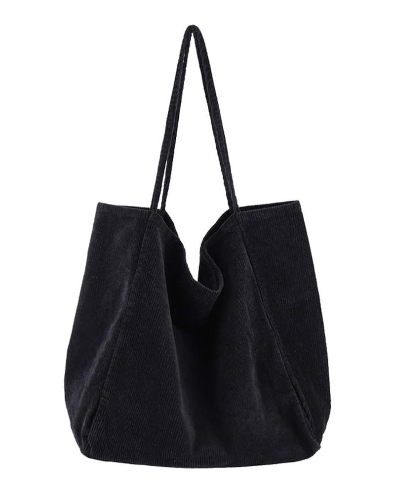 Women Shoulder Bags Corduroy Bag Handbag Work Bags Hobo Tote Bags Black $15.95 Totes