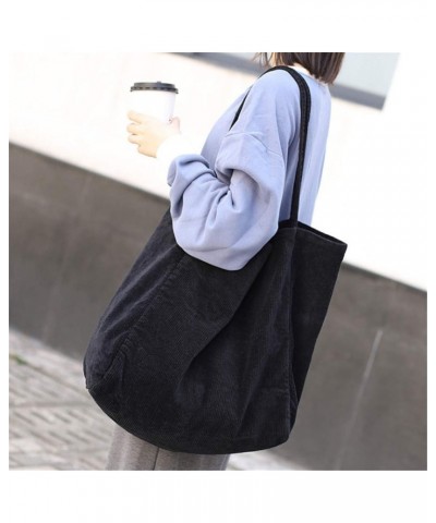 Women Shoulder Bags Corduroy Bag Handbag Work Bags Hobo Tote Bags Black $15.95 Totes