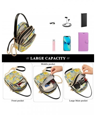 Vehicle Cell Phone Purse Construction Vehicles Cartoon Yellow Blue Crossbody Handbag Durable Shoulder Bag Sturdy Travel Pouch...