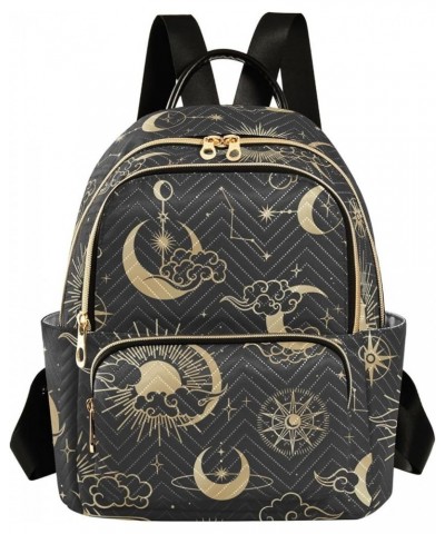 Moon Sun Stars Starry Sky Mini Backpack Purse for Women Travel Bag Fashion Daypack Back Pack Shoulder Bag Multicolor Small $1...