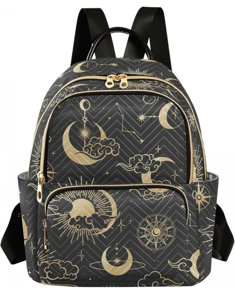 Moon Sun Stars Starry Sky Mini Backpack Purse for Women Travel Bag Fashion Daypack Back Pack Shoulder Bag Multicolor Small $1...