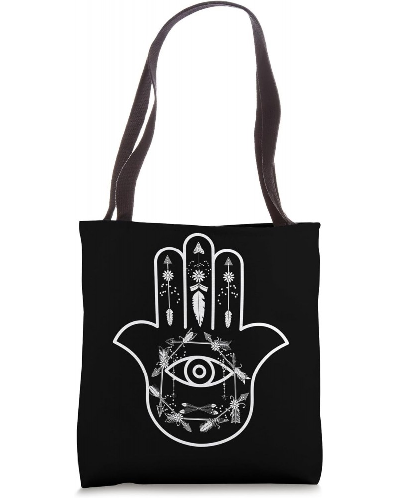 Feathered All Seeing Eye Hamsa Hand Tote Bag $12.79 Totes