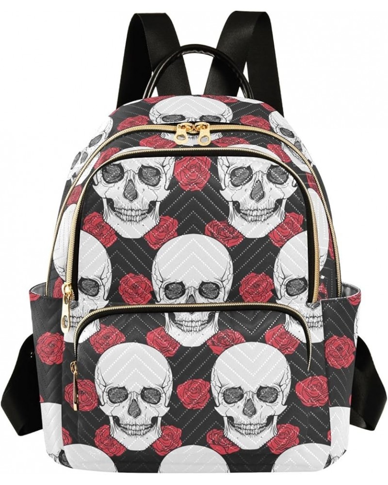 Mini Backpack Purse for Women Lightweight Girls Small Size Skull Tribal Style Rose School Teens College Traveling Small $16.8...