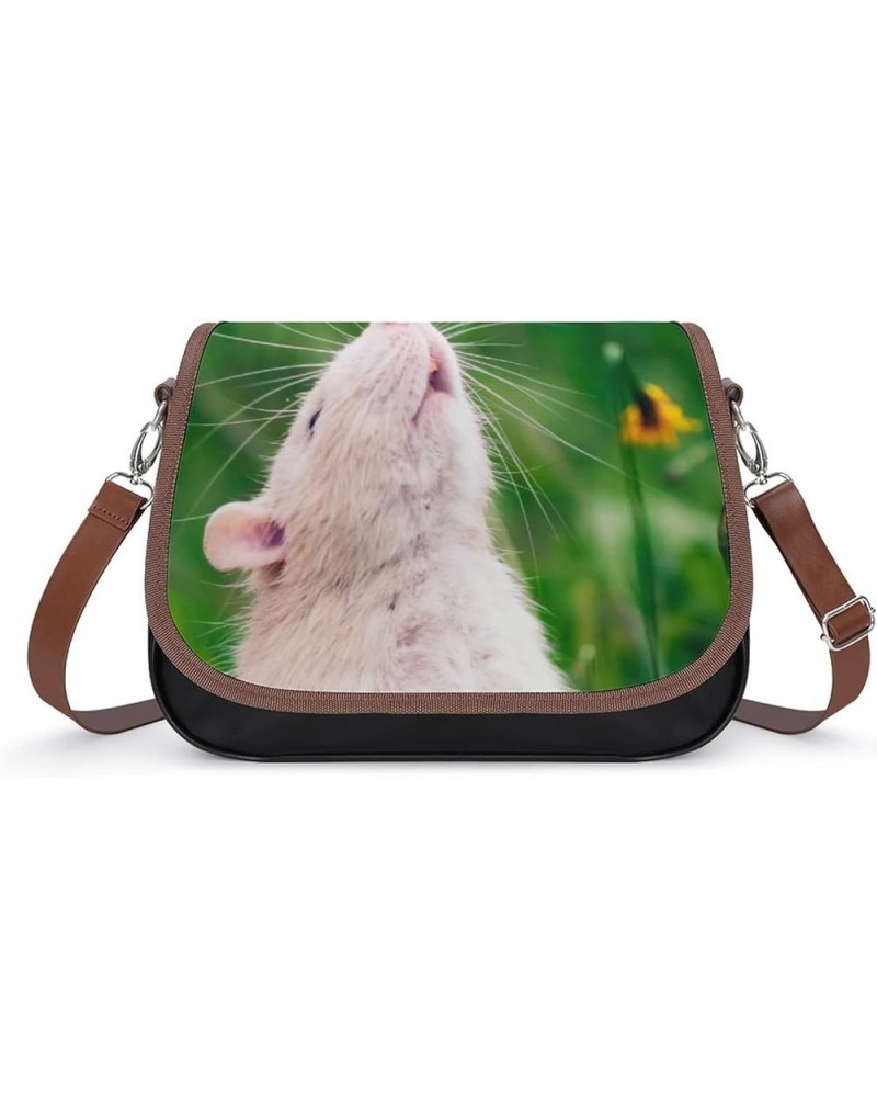 Printed Crossbody Bags Women City Leather Shoulder Bag Satchel Hobo Bags Trendy Cute Hamster Color4 $25.79 Hobo Bags