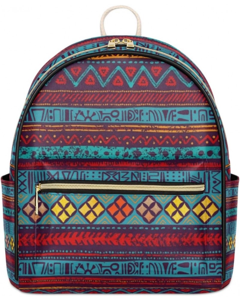 Aztec Backpack Purse for Women PU Leather Lightweight Ladies Shoulder Fashion Satchel Bags Travel Casual Daypack Boho Bohemia...