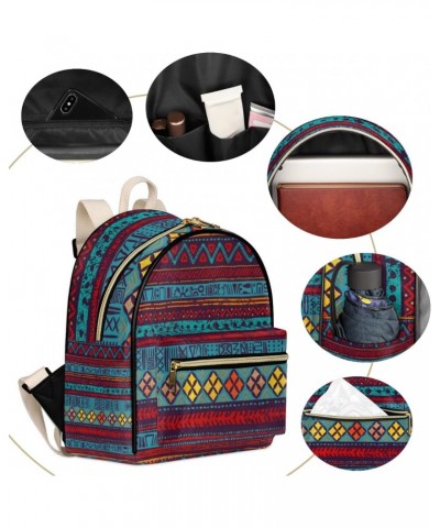 Aztec Backpack Purse for Women PU Leather Lightweight Ladies Shoulder Fashion Satchel Bags Travel Casual Daypack Boho Bohemia...