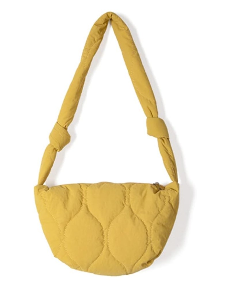 Quilted Tote Bags for Women trendy bags Lightweight Puffer Tote Bag Cotton Padded Shoulder Bag Lattice A-yellow $12.64 Totes