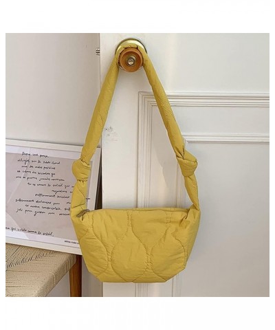 Quilted Tote Bags for Women trendy bags Lightweight Puffer Tote Bag Cotton Padded Shoulder Bag Lattice A-yellow $12.64 Totes