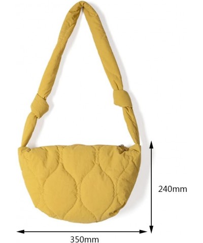 Quilted Tote Bags for Women trendy bags Lightweight Puffer Tote Bag Cotton Padded Shoulder Bag Lattice A-yellow $12.64 Totes