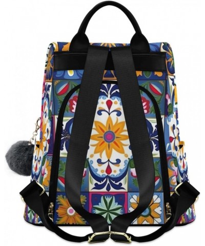 Watercolor Mandala Boho Flowers Womens Backpack Purse Travel Backpack Anti Theft Shoulder Bag Satchel Bags for Work Travel La...