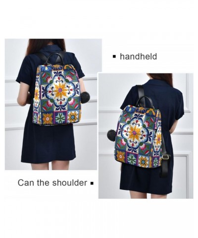 Watercolor Mandala Boho Flowers Womens Backpack Purse Travel Backpack Anti Theft Shoulder Bag Satchel Bags for Work Travel La...