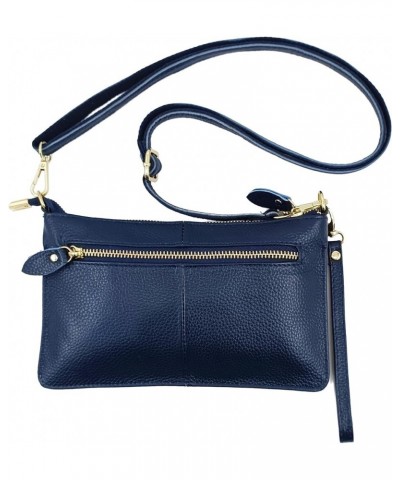 Real Genuine Leather Crossbody Purses for Women Small Wristlet Shoulder Bag Ladies Handbags Blue $11.39 Crossbody Bags