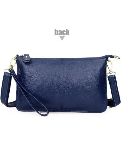 Real Genuine Leather Crossbody Purses for Women Small Wristlet Shoulder Bag Ladies Handbags Blue $11.39 Crossbody Bags