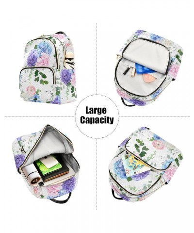 Mini Backpack Purse for Women Lightweight Girls Small Size Hydrangea Flowers School Teens College Traveling Medium $19.13 Bac...