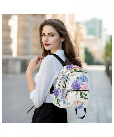 Mini Backpack Purse for Women Lightweight Girls Small Size Hydrangea Flowers School Teens College Traveling Medium $19.13 Bac...