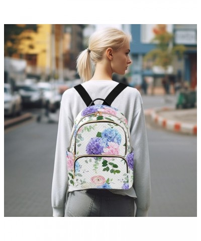 Mini Backpack Purse for Women Lightweight Girls Small Size Hydrangea Flowers School Teens College Traveling Medium $19.13 Bac...