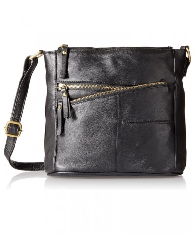 GAL Antique Leather Triple Compartment Shoulder Bag, Black $32.19 Shoulder Bags