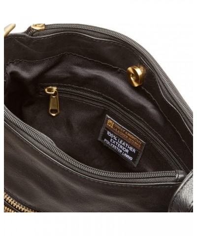 GAL Antique Leather Triple Compartment Shoulder Bag, Black $32.19 Shoulder Bags