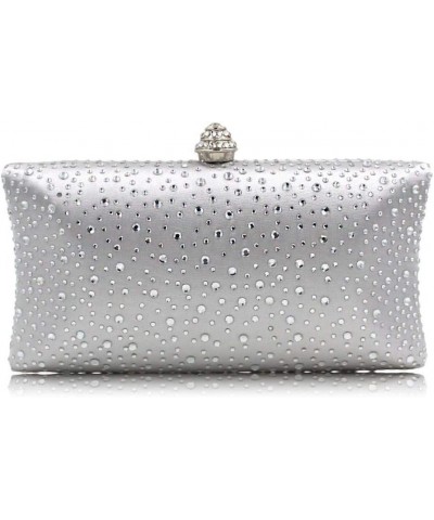 Women Handbags Rhinestone Party Prom Wedding Bride Evening Bags Crystal Party Clutches Bag (Silver) $18.42 Evening Bags