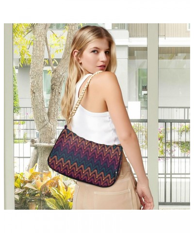 Shoulder Bags for Women, Tribal Zigzag Geometric Clutch Purse Chain Strap Tote Handbag $14.08 Shoulder Bags