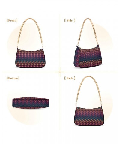 Shoulder Bags for Women, Tribal Zigzag Geometric Clutch Purse Chain Strap Tote Handbag $14.08 Shoulder Bags