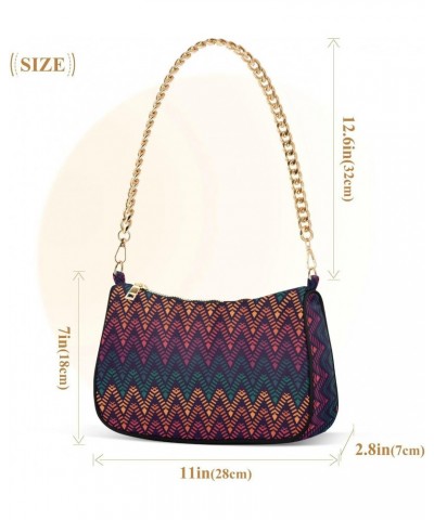 Shoulder Bags for Women, Tribal Zigzag Geometric Clutch Purse Chain Strap Tote Handbag $14.08 Shoulder Bags