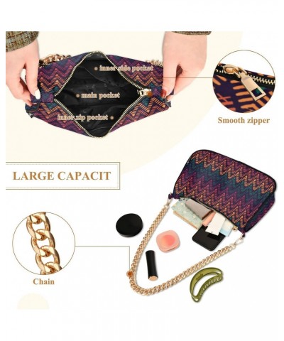 Shoulder Bags for Women, Tribal Zigzag Geometric Clutch Purse Chain Strap Tote Handbag $14.08 Shoulder Bags