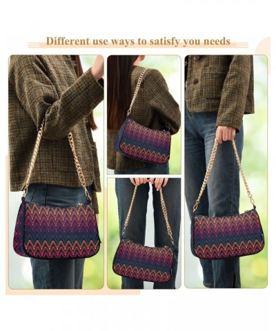 Shoulder Bags for Women, Tribal Zigzag Geometric Clutch Purse Chain Strap Tote Handbag $14.08 Shoulder Bags