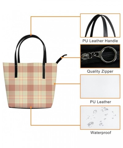 Women's Fashion Casual Handbag,PU Leather Large Capacity PC Work Bag,Travel Camping Picnic Single Shoulder Bag Seamless Plaid...