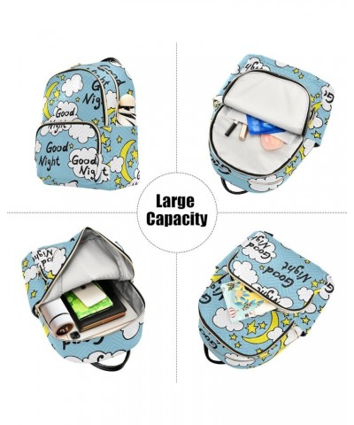 Backpack Purse for Women Cute Moon Starry Night, Mini Fashion Backpack Good Night Lightweight Casual Daypack Shoulder Bag Tra...