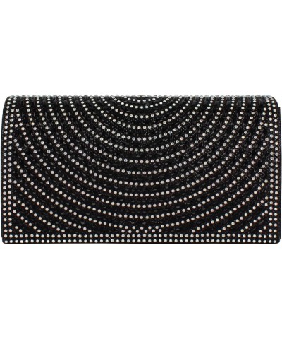 Glitter Rhinestone Evening Clutch Purses Formal Sequins Handbag Crossbody Shoulder Bag for Women B-black $12.75 Evening Bags