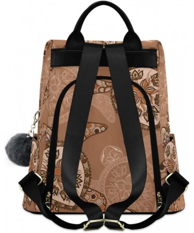 Brown Art Sea Turtle Backpack for Women, Fashion Anti Theft Casual Daypack Shoulder Bag Purse for Travel Work 15 inches $18.8...