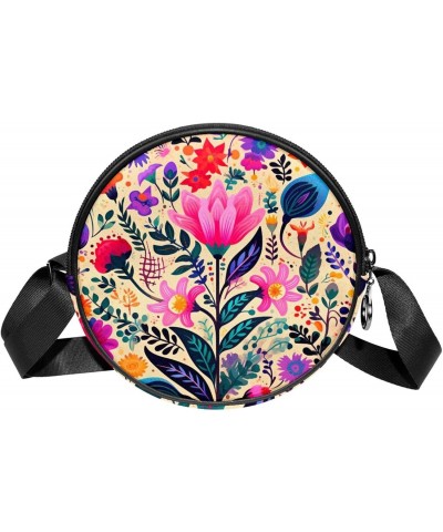 Crossbody Bags for Women,Crossbody Bag Men,Small Sling Bag,Floral Pattern Color Plant,Crossbody Purse $8.68 Crossbody Bags