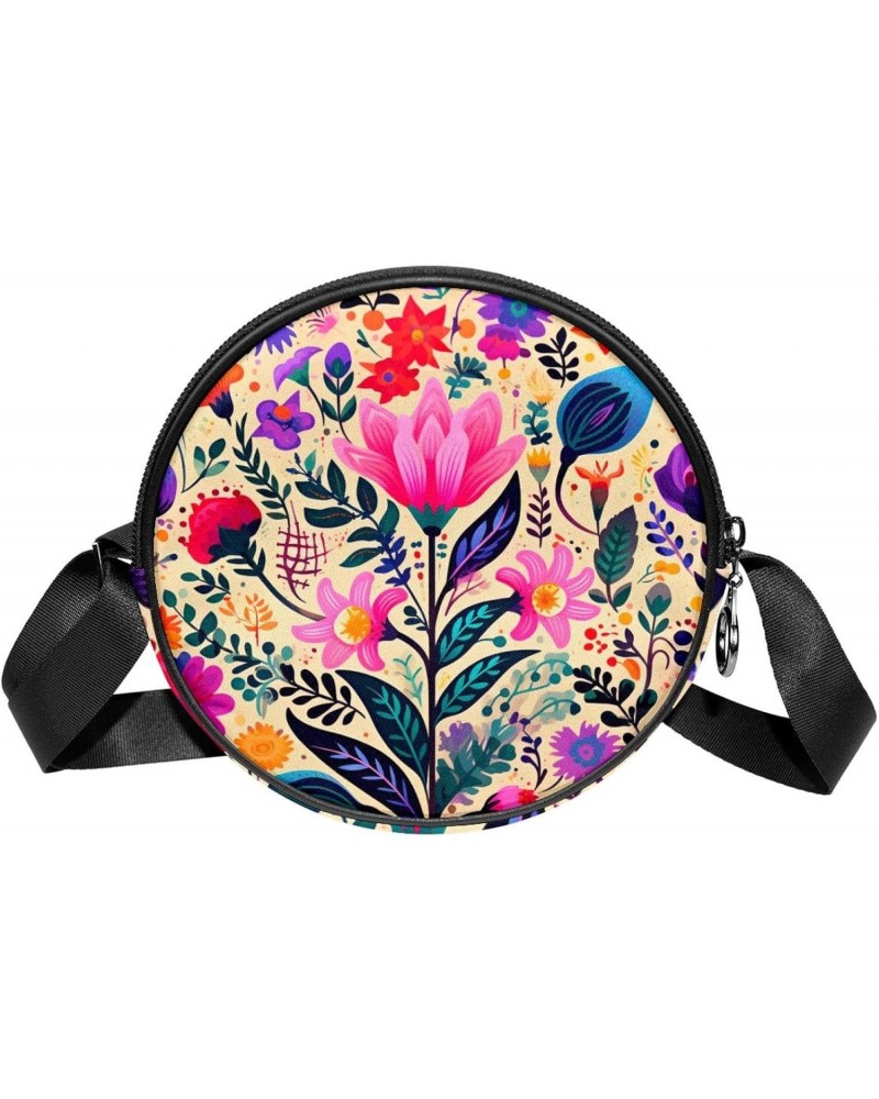 Crossbody Bags for Women,Crossbody Bag Men,Small Sling Bag,Floral Pattern Color Plant,Crossbody Purse $8.68 Crossbody Bags