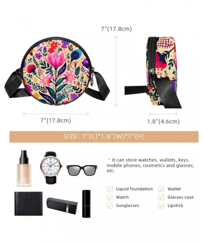 Crossbody Bags for Women,Crossbody Bag Men,Small Sling Bag,Floral Pattern Color Plant,Crossbody Purse $8.68 Crossbody Bags