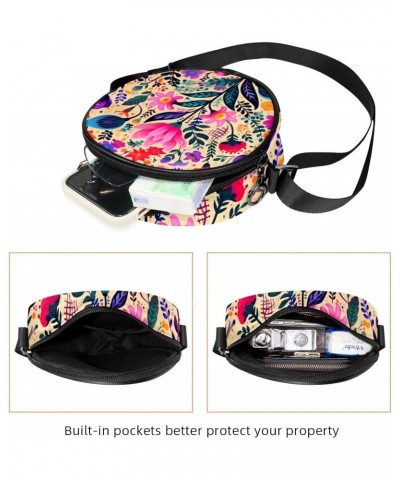 Crossbody Bags for Women,Crossbody Bag Men,Small Sling Bag,Floral Pattern Color Plant,Crossbody Purse $8.68 Crossbody Bags