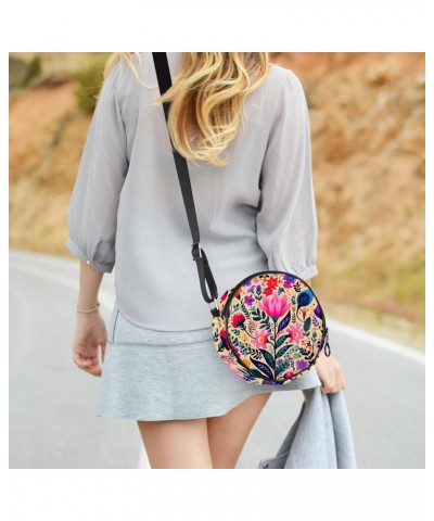 Crossbody Bags for Women,Crossbody Bag Men,Small Sling Bag,Floral Pattern Color Plant,Crossbody Purse $8.68 Crossbody Bags