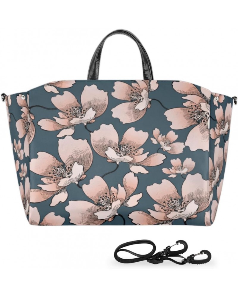 Decorative Flower Bright Large Tote Bag for Women Travel Should Bag Big Oversized Totes Waterproof Crossbody Tote Bag with Ad...